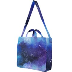 Blue Space Paint Square Shoulder Tote Bag by goljakoff