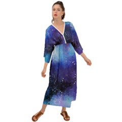 Blue Space Paint Grecian Style  Maxi Dress by goljakoff