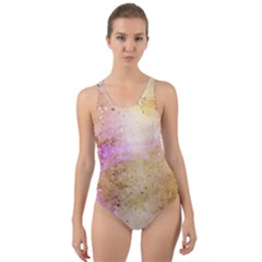 Golden Paint Cut-out Back One Piece Swimsuit by goljakoff