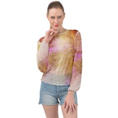 Golden Paint Banded Bottom Chiffon Top by goljakoff