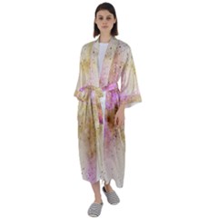 Golden Paint Maxi Satin Kimono by goljakoff