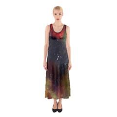 Color Splashes Sleeveless Maxi Dress