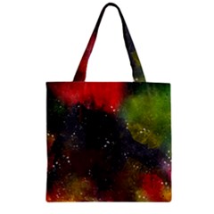 Color Splashes Zipper Grocery Tote Bag by goljakoff