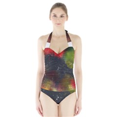 Color Splashes Halter Swimsuit by goljakoff