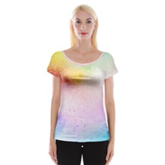 Rainbow Splashes Cap Sleeve Top by goljakoff