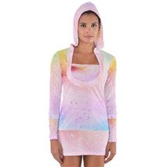 Rainbow Splashes Long Sleeve Hooded T-shirt by goljakoff