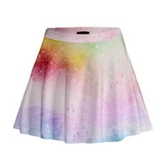 Rainbow Splashes Mini Flare Skirt by goljakoff