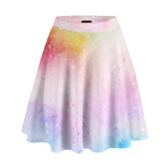 Rainbow Splashes High Waist Skirt by goljakoff