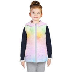 Rainbow Splashes Kids  Hooded Puffer Vest by goljakoff