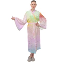 Rainbow Splashes Maxi Velour Kimono by goljakoff