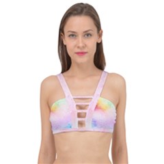 Rainbow splashes Cage Up Bikini Top