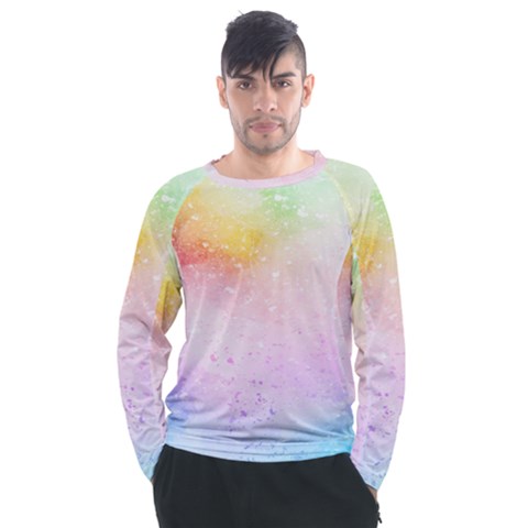 Rainbow Splashes Men s Long Sleeve Raglan Tee by goljakoff