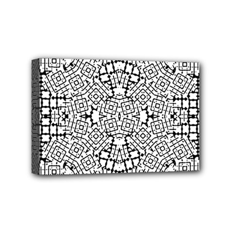 Modern Black And White Geometric Print Mini Canvas 6  X 4  (stretched) by dflcprintsclothing