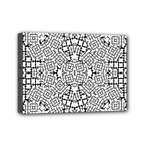 Modern Black And White Geometric Print Mini Canvas 7  X 5  (stretched) by dflcprintsclothing