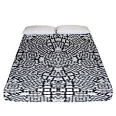 Modern Black And White Geometric Print Fitted Sheet (california King Size) by dflcprintsclothing