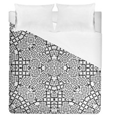 Modern Black And White Geometric Print Duvet Cover (queen Size) by dflcprintsclothing