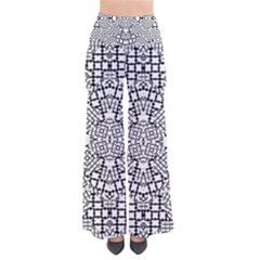 Modern Black And White Geometric Print So Vintage Palazzo Pants by dflcprintsclothing