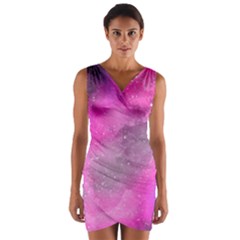 Purple Space Wrap Front Bodycon Dress by goljakoff