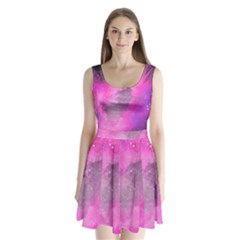 Purple Space Split Back Mini Dress  by goljakoff