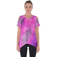 Purple Space Cut Out Side Drop Tee by goljakoff