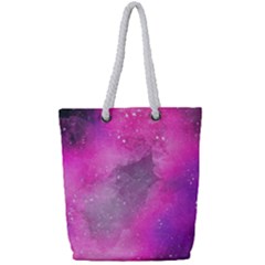 Purple Space Full Print Rope Handle Tote (small) by goljakoff