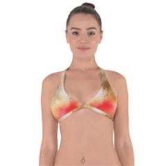 Golden Paint Halter Neck Bikini Top by goljakoff