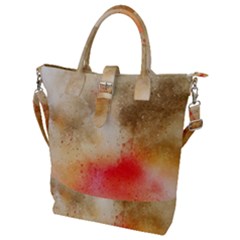 Golden Paint Buckle Top Tote Bag by goljakoff