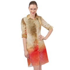 Golden Paint Long Sleeve Mini Shirt Dress by goljakoff