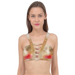 Golden Paint Cage Up Bikini Top by goljakoff