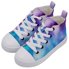 Metallic Paint Kids  Mid-top Canvas Sneakers by goljakoff