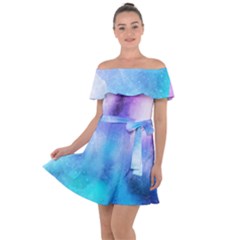 Metallic Paint Off Shoulder Velour Dress by goljakoff