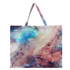 Galaxy Paint Zipper Large Tote Bag by goljakoff