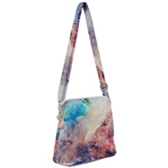 Galaxy Paint Zipper Messenger Bag by goljakoff