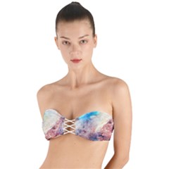 Galaxy Paint Twist Bandeau Bikini Top by goljakoff