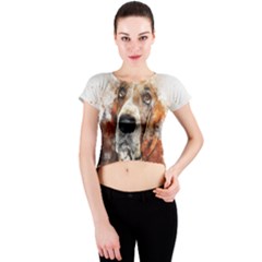 Dog Crew Neck Crop Top by goljakoff