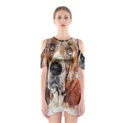 Dog Shoulder Cutout One Piece Dress by goljakoff