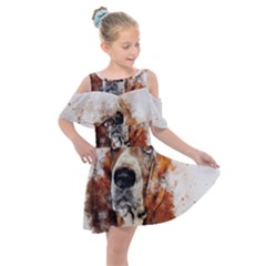 Dog Kids  Shoulder Cutout Chiffon Dress by goljakoff
