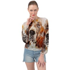 Dog Banded Bottom Chiffon Top by goljakoff