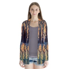 Elephant Mandala Drape Collar Cardigan by goljakoff