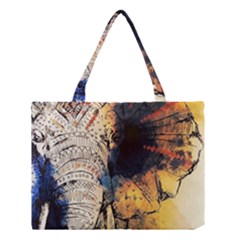 Elephant Mandala Medium Tote Bag by goljakoff