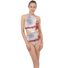 Golden bridge Halter Side Cut Swimsuit