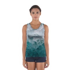 Blue Green Waves Sport Tank Top  by goljakoff