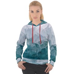 Blue Green Waves Women s Overhead Hoodie by goljakoff