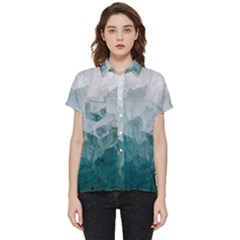 Blue Green Waves Short Sleeve Pocket Shirt by goljakoff