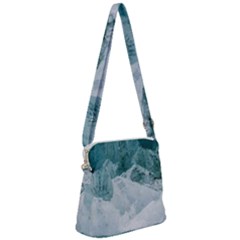 Blue Waves Zipper Messenger Bag by goljakoff