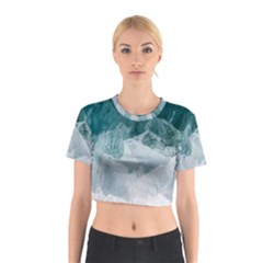 Blue Waves Cotton Crop Top by goljakoff