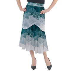 Blue Waves Midi Mermaid Skirt by goljakoff