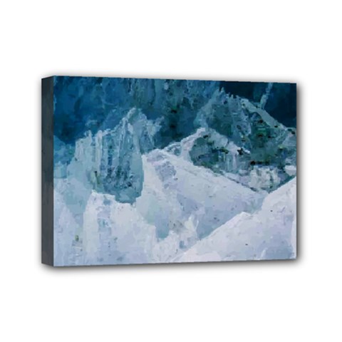Blue Ocean Waves Mini Canvas 7  X 5  (stretched) by goljakoff