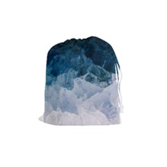 Blue Ocean Waves Drawstring Pouch (medium) by goljakoff