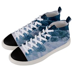 Blue Ocean Waves Men s Mid-top Canvas Sneakers by goljakoff